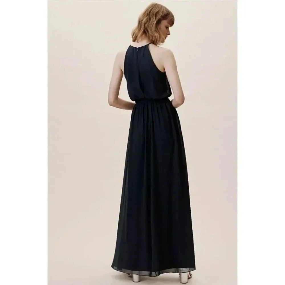 NWT BHLDN Cocktail High-Neck Cocktail Maxi Dress  Cayenne Navy Blue  Medium - Picture 4 of 12